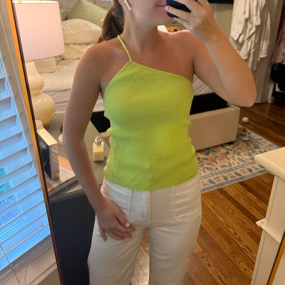 Zara Neon Green Ribbed Top - Picture 4 of 4